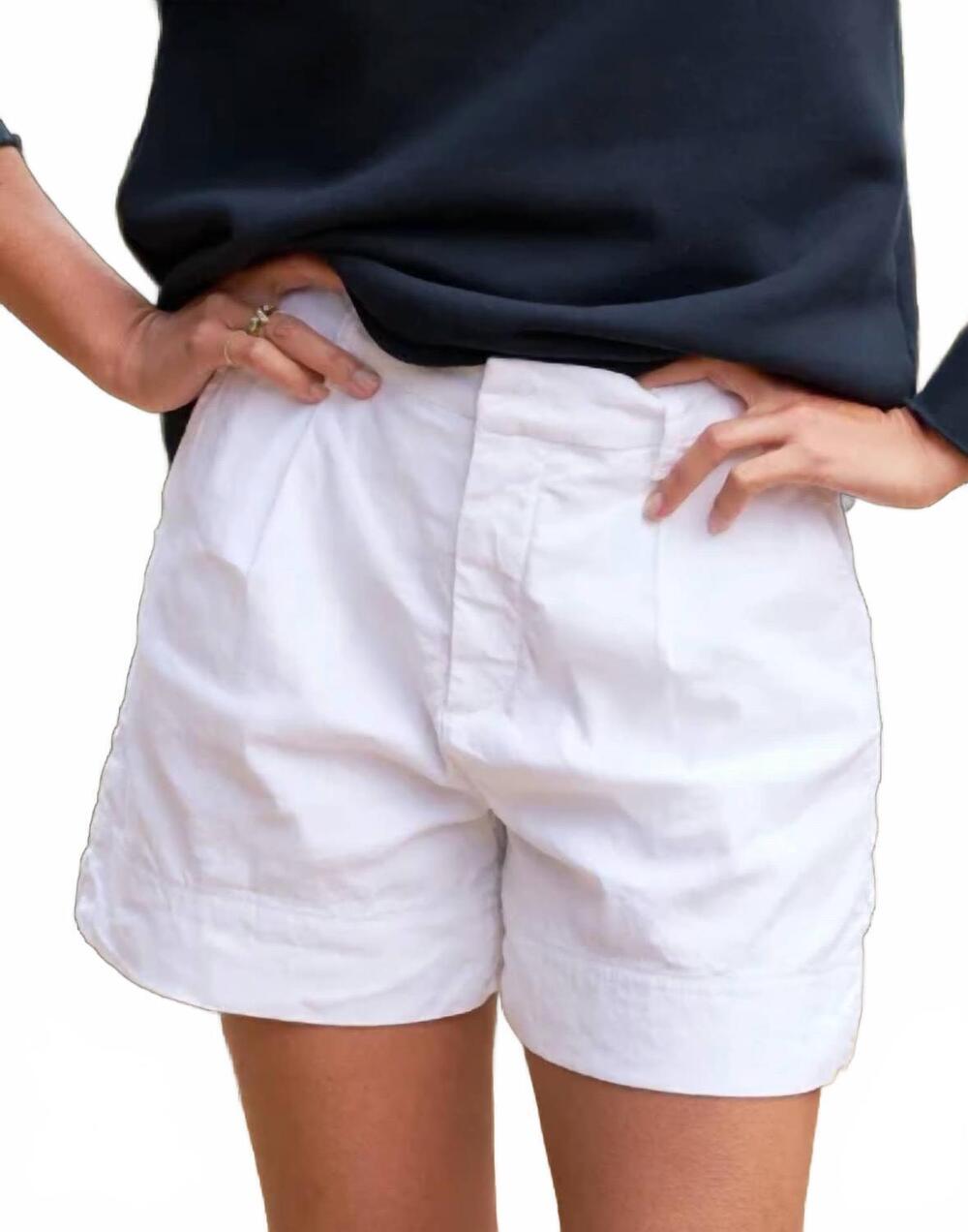 NEW FRANK & EILEEN waterford walking shorts in white performance linen